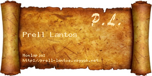 Prell Lantos névjegykártya